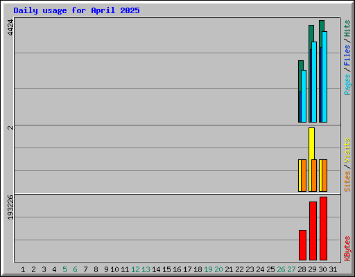 Daily usage for April 2025